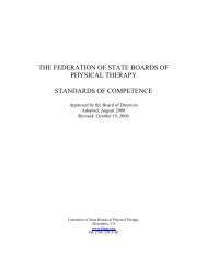 THE FEDERATION OF STATE BOARDS OF PHYSICAL THERAPY STANDARDS OF COMPETENCE