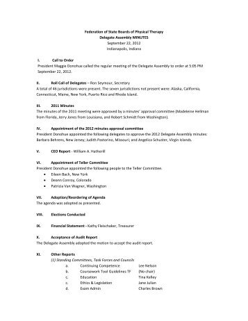 2012 Delegate Assembly Minutes - The Federation of State Boards ...