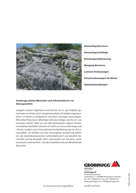 SPIDER® Felssicherungssystem - Geobrugg AG