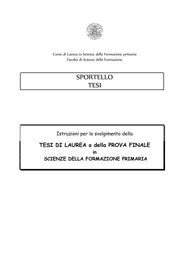 SPORTELLO TESI