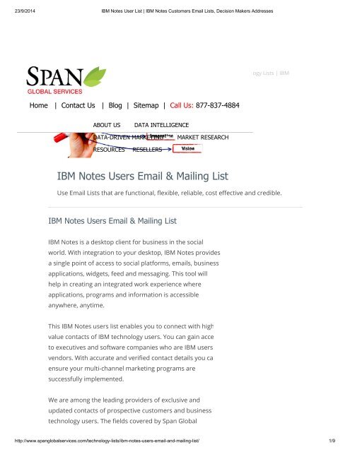 Get Targeted IBM Notes User List from Span Global Services