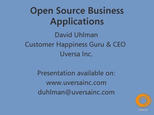 Open Source Business Applications