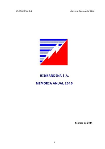 HIDRANDINA S.A MEMORIA ANUAL 2010