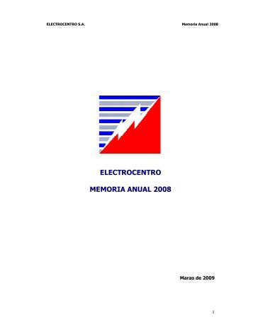 ELECTROCENTRO MEMORIA ANUAL 2008