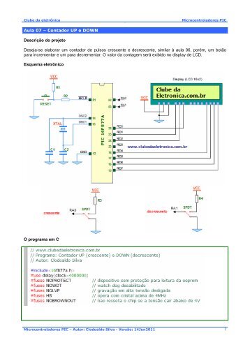 Aula 07 - contador UP e DOWN - Clube da EletrÃ´nica