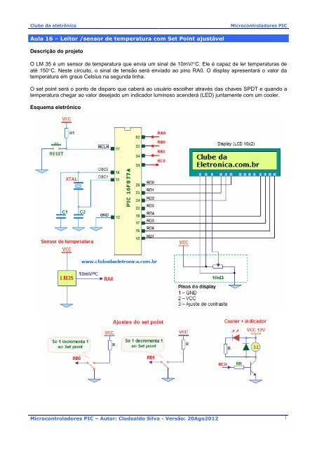 Leitor de temperatura com Set Point - Clube da EletrÃ´nica