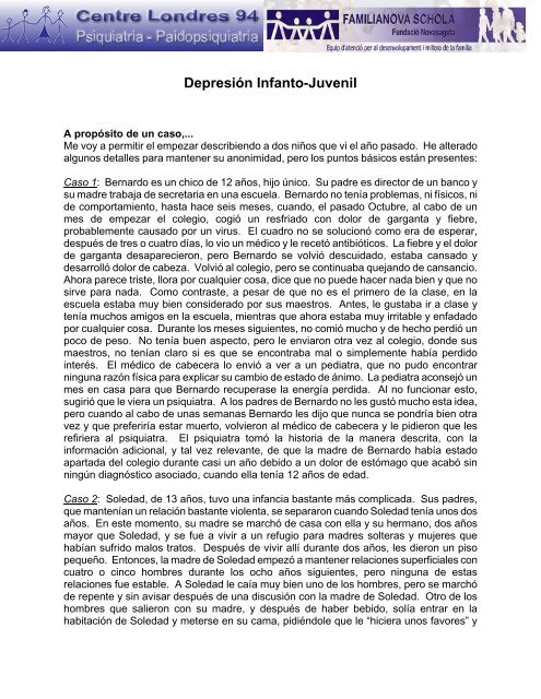 [PDF] Caso clínico de depresión infanto-juvenil - Familianova Schola
