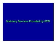 Statutory Services Provided by STPI