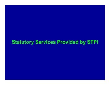 Statutory Services Provided by STPI
