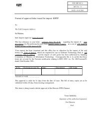 Format of approval letter issued for import -EHTP