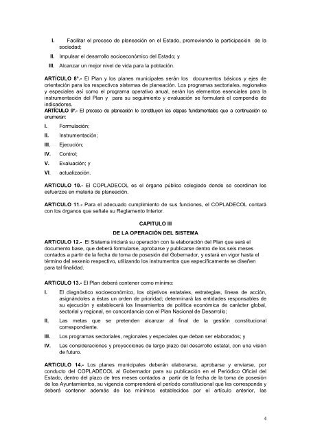 Ley de PlaneaciÃ³n para el Desarrollo del Estado de Colima