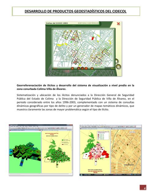 DESARROLLO DEL CIDECOL DE PRODUCTOS GEOESTADÍSTICOS