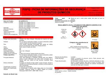 FISPQ - FICHA DE INFORMAÇÕES DE SEGURANÇA DE PRODUTOS QUÍMICOS