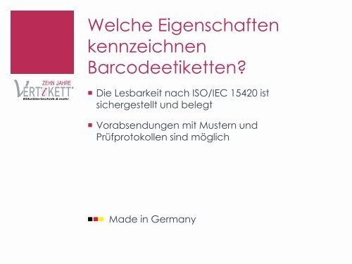 Broschüre Barcodes