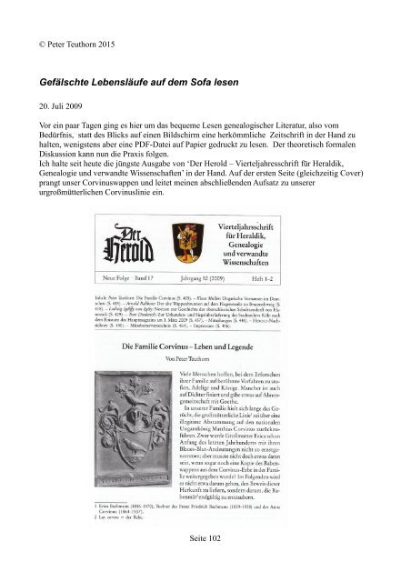 Von Frankenhausen in die Welt - ein genealogisches Lesebuch / Peter Teuthorn