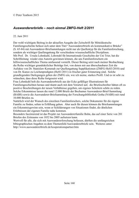 Von Frankenhausen in die Welt - ein genealogisches Lesebuch / Peter Teuthorn