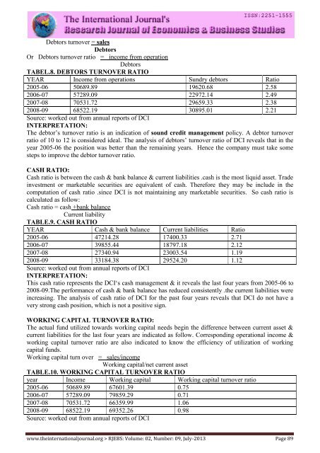 Research Journal of Economics & Business Studies - RJEBS - The ...