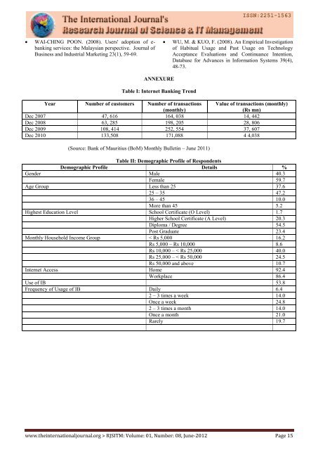 Research Journal of Science & IT Management - RJSITM - The ...