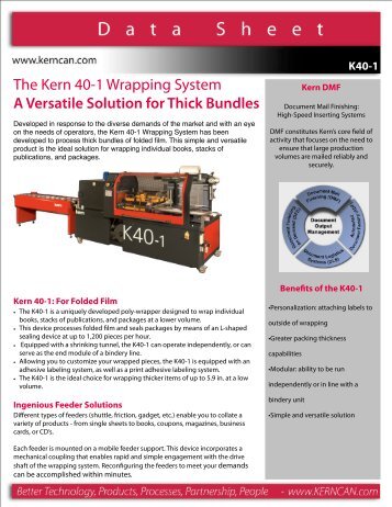 The Kern 40-1 Wrapping System A Versatile Solution for Thick Bundles