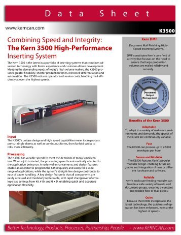 Combining Speed and Integrity The Kern 3500 High-Performance Inserting System