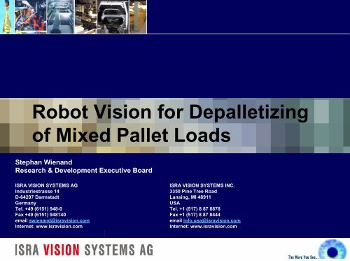 Robot Vision For Depalletizing Of Mixed Pallet Loads