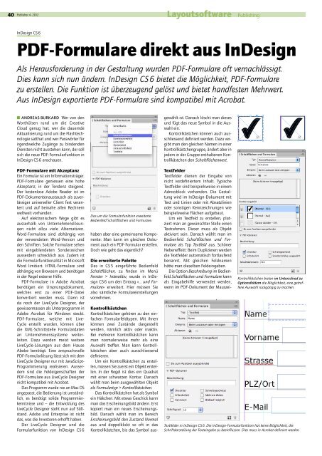 Als Herausforderung in der Gestaltung wurden PDF ... - Publisher