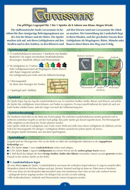 Carcassonne Regel pdf - Hans im GlÃ¼ck