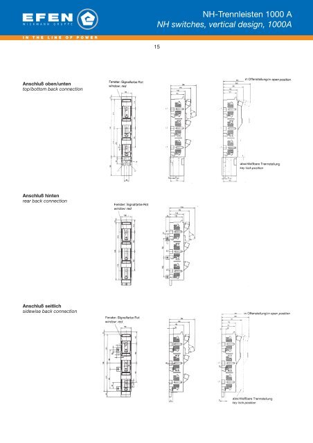 NH-Sicherungs- Lastschaltleisten NH-Sicherungs- Verteilerleisten