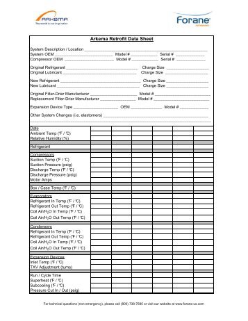 Arkema Retrofit Data Sheet