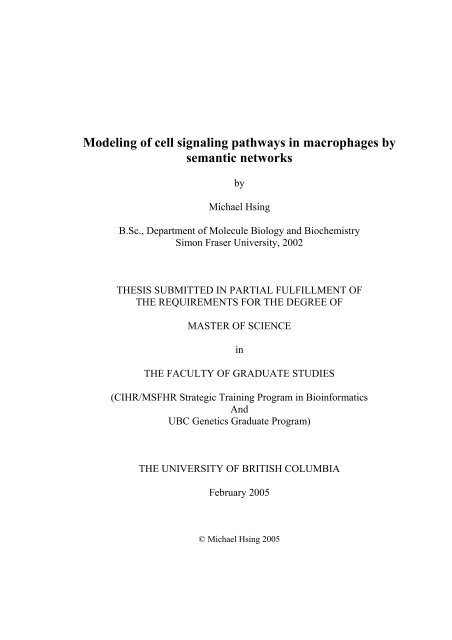 Modeling of cell signaling pathways in macrophages by semantic networks