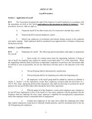 ARTICLE VIII Layoff Procedure Section 1 Application of Layoff 8/1/1 ...