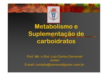 Metabolismo e Suplementação de carboidratos