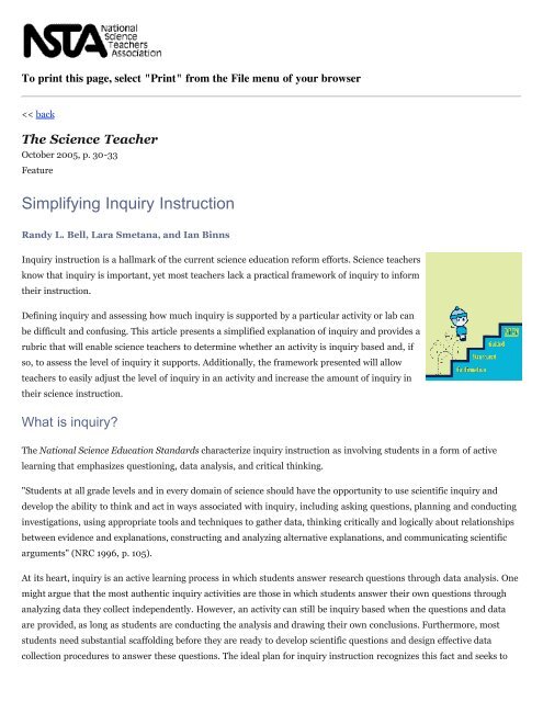 Simplifying Inquiry Instruction