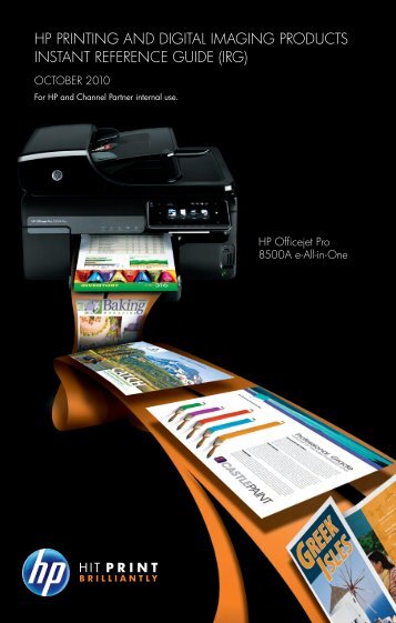 hp printing and digital imaging products instant reference guide (irg)