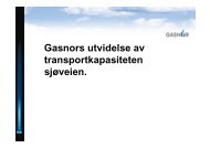 Gasnors utvidelse av transportkapasiteten sjøveien