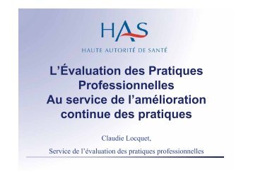 Professionnelles Au service de l’amélioration continue des pratiques