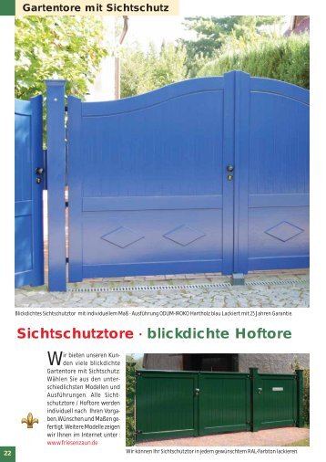 Sichtschutztore - blickdichte Hoftore