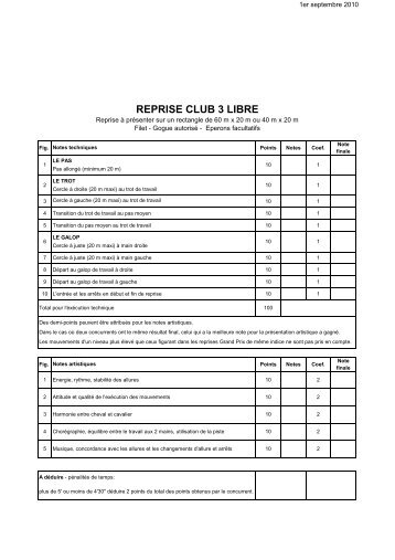 REPRISE CLUB 3 LIBRE