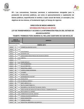 XV.- Las concesiones, licencias, permisos o autorizaciones ...