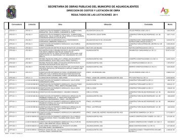 SECRETARIA DE OBRAS PUBLICAS DEL MUNICIPIO DE AGUASCALIENTES