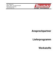 Ansprechpartner Lieferprogramm Werkstoffe