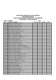 prefeitura municipal do rio grande concurso pÃºblico cargo: professor ...