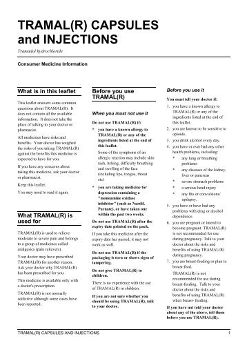 TRAMAL(R) CAPSULES and INJECTIONS