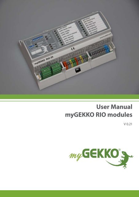 User Manual myGEKKO RIO modules