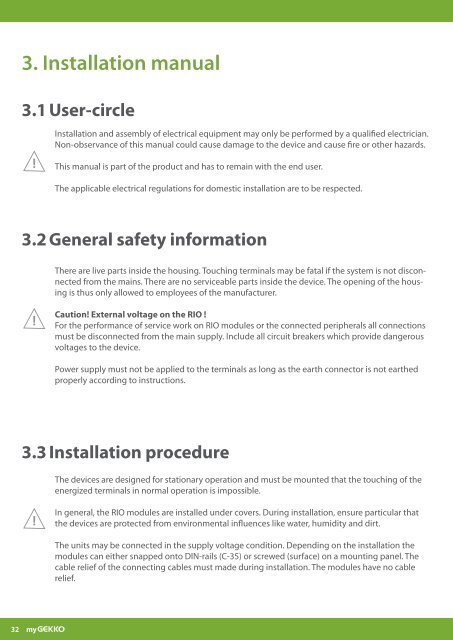 User Manual myGEKKO RIO modules