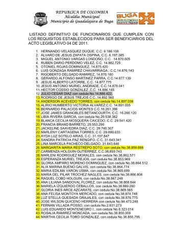 listado definitivo de funcionarios que cumplen con los requisitos ...