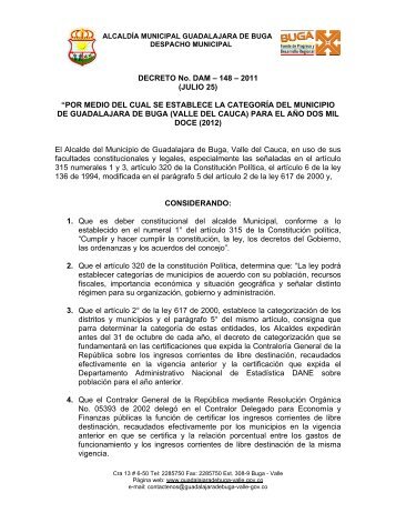Descargar Decreto No. 148 del 25 de Julio de 2011 Tipo de archivo