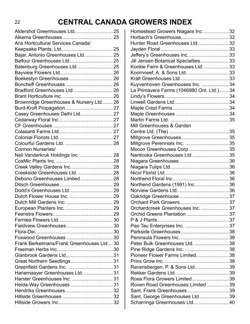 2012 Canadian Greenhouse Growers' Directory - Flowers Canada ...
