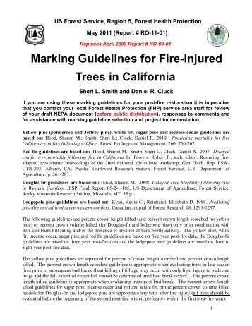 Marking Guidelines for Fire-Injured Trees in California