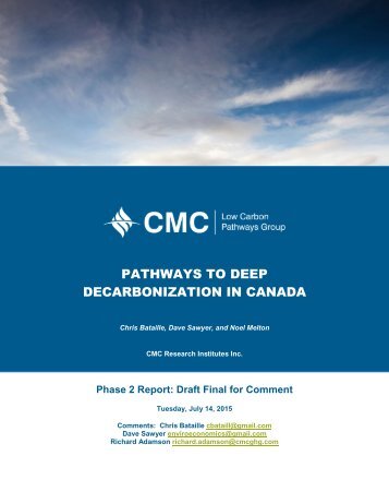 PATHWAYS TO DEEP DECARBONIZATION IN CANADA